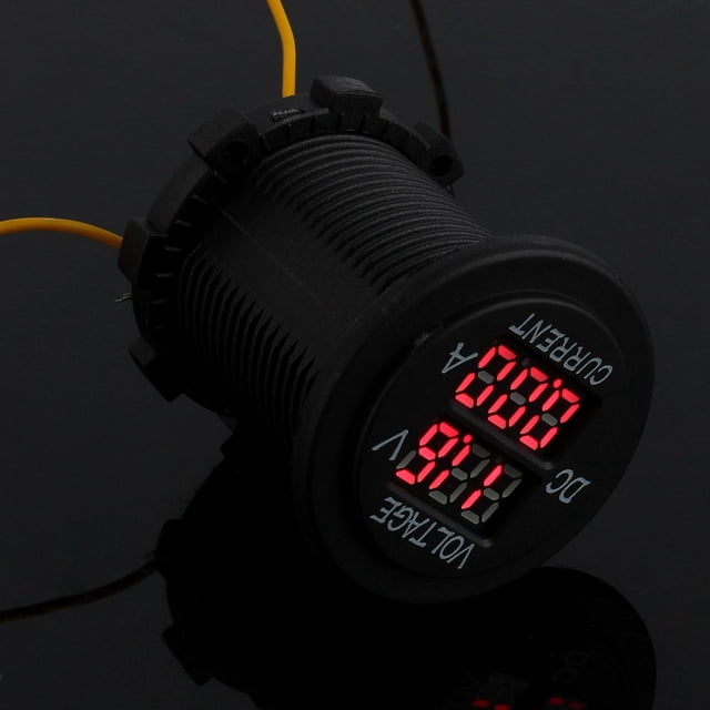 TOPINCN Motorcycle Dual LED Voltmeter Ammeter,Car Motorcycle DC 12-24V Dual LED Digital Voltmeter Ammeter Amp Volt Meter Guage,Voltmeter Ammeter