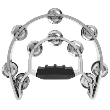 Double Row Tambourine for Adult Musical Tambourine Hand-held Percussion Tambourine for KTV Party