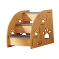 thumbnail image 4 of kurtrusly Wood Dog Stairs Ladder Soft Cat Ramp Multi Step Support Toy Pets Reaching Snacks Cat Stairs Ladder Non Slip Sofa wood color 3 floors, 4 of 6