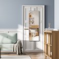 thumbnail image 3 of Gymax Wall Mounted Jewelry Cabinet with Full-Length Mirror and 3-Color LED Lights, White, 3 of 10