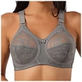 thumbnail image 1 of Full Figure Bras Women Full-Coverage Bra Feature V-Neck Bralette Bra Style W-846 Gray 95C, 1 of 8