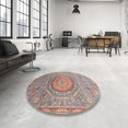 thumbnail image 3 of Ahgly Company Tapis d'Intérieur Ronds Abstraits Vert Sauge Abstrait pour Aire, 8 Pieds Rond, 3 of 6