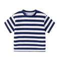 thumbnail image 4 of Akiihool Hauts, T-Shirts et Chemises pour Garçons T-Shirts à Manches Courtes d'Été à Col Rond pour Enfants une Pièce (Bleu Foncé, 3-4 Ans), 4 of 4