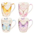 thumbnail image 1 of Ensemble de Tasses à Café en Céramique, Butterflies - Ensemble de 4, 1 of 1