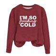 thumbnail image 4 of Hauts pour Tout-Petites Fille Rabais Chandail à Col Rond Surdimensionné pour Filles Mode Enfants Chandail à Manches Longues à Enfiler Hauts 1-12 Ans Hauts pour Tout-Petites Fille Rouge 7-8T, 4 of 6