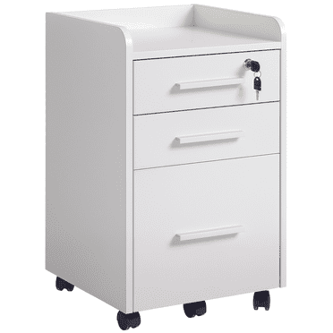 HOMCOM Classeur Vertical Classeur Mobile avec Tiroir Verrouillable