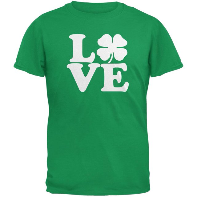 St. Patricks Day - Love Irish Shamrock Green Adult T-Shirt