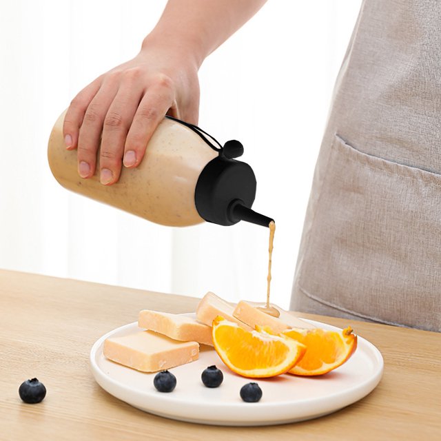 TIMIFIS Bouilloire à Eau Bouteilles à Presser pour Condiments 11 Onces avec Couvercle Rabattable Bouteilles de Condiments Chaudes à Presser pour Condiments Glaçage à l'Huile Liquides Gadgets de Cuisine