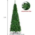 thumbnail image 2 of DORTALA 7.5ft Pre-Lit Pencil Christmas Tree Traditional Indoor Decoration, 2 of 7