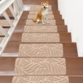 thumbnail image 1 of Stair Mats - Non-Slip Carpet Treads, Reusable Adhesive Backing, Indoor Stair Runner, Easy to Clean Polyester Rug, Beige, JKODE, 1 of 9