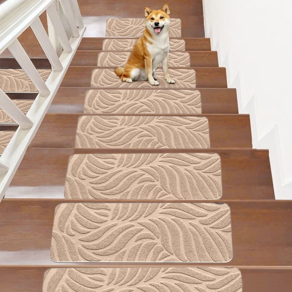 Fridja Home Decor Clearance Stair Mats No Slip Carpet Stair Treads Non-Slippery Rug Slip Resistive Indoor Runner for Kids Elders and Pet with Reusable Adhesive Easy To Clean