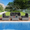 thumbnail image 4 of Costway 5 PCS Outdoor Patio Sectional Sofa Couch PE Rattan Conversation Set Black, 4 of 10