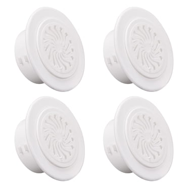 Unique Bargains Round Vent Cover, ABS Plastic Adjustable Air Vent Cover White for 2.4' - 2.8' Dia Hole 4pcs