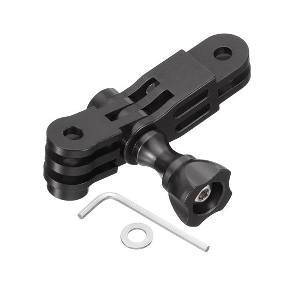 Unique Bargains Aluminum Alloy Adjust Arm Straight Joints Mount 3 Way Extension Arm Mount 90 Degree Adapter Mount, Black