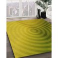 thumbnail image 3 of Ahgly Tapis d'Intérieur Lavable en Machine Carré Transitionnel Jaune Foncé Vert, 6 Pieds Carré, 3 of 7