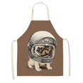 thumbnail image 4 of Tablier Sans Manches en Coton Lin Imprimé Chien Carlin pour Cuisine, 4 of 9