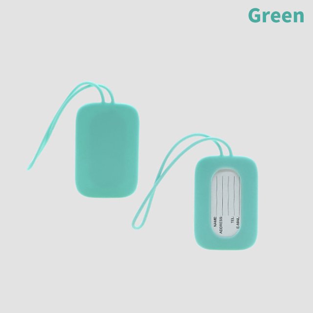 Silicone Luggage Tag Baggage Handbag Travel Suitcase Tags Name Id Card Perfect To Quickly Spot Luggage Suitcase Green