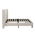 thumbnail image 4 of Noble House King Size Upholstered Bed Frame with High Headboard, 12-Slat Support, Chenille Fabric, Easy Assembly, Beige, 4 of 4