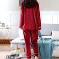 thumbnail image 3 of RKSTN Ensembles de Pyjama pour Femmes 2 Pcs Mode Flanelle Imprimée Poche Manches Longues+ Pantalon Long Ensemble de Pyjama Doux Confortable Pyjamas, 3 of 5