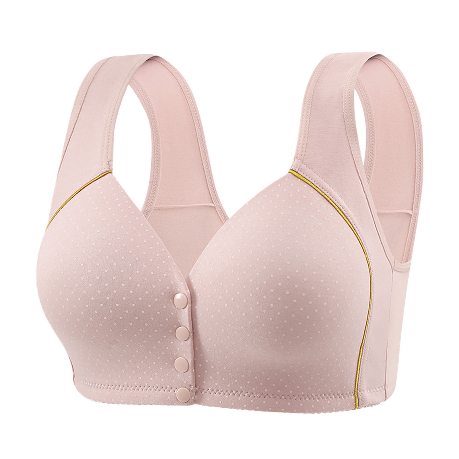 fheaev Front Open Button Bras for Women Plus Size Front Closure Wireless No Underwire Full Coverage No Underwire Bras for Seniors Comfort Front Close Push Up Lace Bras Sleeping Everyday Bras
