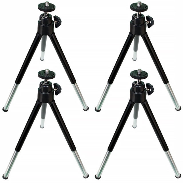 Shisuyan 4PCS Mini Mobile Phone Tripod Telescopic Two-segment Tripod Small Desktop Photographying Tripod Digital SLR Camera Holder for Friends (Black)