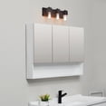thumbnail image 4 of Globe Electric 18" 3-Light Matte Black Vanity Light, Minimalist Style, LED or Incandescent Bulbs Required, 4 of 9