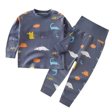 Ensemble de Pyjama Garçon Tout-Petit Pyjama Dinosaure Tenue de Détente et Pantalon Ensemble 2 Pcs Pyjama d'Été pour Enfant Pyjama Garçon Tout-Petit 3-4 Ans Vêtements Garçons