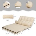 thumbnail image 3 of Costway Foldable Floor Sofa Bed 6-Position Adjustable Lounge Couch with 2 Pillows Beige, 3 of 10