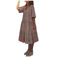 thumbnail image 1 of Robe Grande Taille Décontractée Femme Style Vacances Feminino Imprimé Décontractée Robe Grande Taille pour Dames, 1 of 7