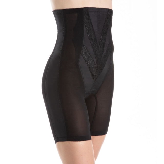 Women's Rago 6210 Extra Firm High Waist Long Leg Shaper with Zipper (Black 6X)