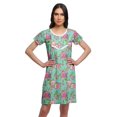 thumbnail image 1 of Moomaya Chemise de Nuit d'Allaitement à Col Rond pour Femmes, Imprimée, à Manches Courtes, 1 of 5
