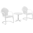 thumbnail image 1 of Crosley Furniture Tulipe Ensemble de Conversation pour Patio en Métal Rond de 22 Pouces, 3 Pcs, Blanc, 1 of 7