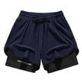 thumbnail image 1 of asjyhkr Plus Size Mens Biking Shorts 2 in 1 Elastic Waist Drawstring Gym Shorts Lightweight Quick Drying Running Shorts, 1 of 6
