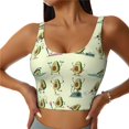 thumbnail image 1 of Balery Avocado for Exercise Pattern Racerback Sports Bras for Women - Padded Seamless High Impact Support for Yoga Gym Workout Fitness-Medium, 1 of 8