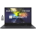 thumbnail image 1 of ASUS VivoBook S 15 Portable Mince 15,6 Pouces FHD, Portable, AMD Ryzen 7 5800H, 8 Go RAM, 1 To SSD, Graphiques AMD Radeon, Lecteur d'Empreintes Digitales, Clavier Rétroéclairé, Caméra Web, Windows 11 Famille, Indie Black, Carte USB Hotface 32 Go, 1 of 9