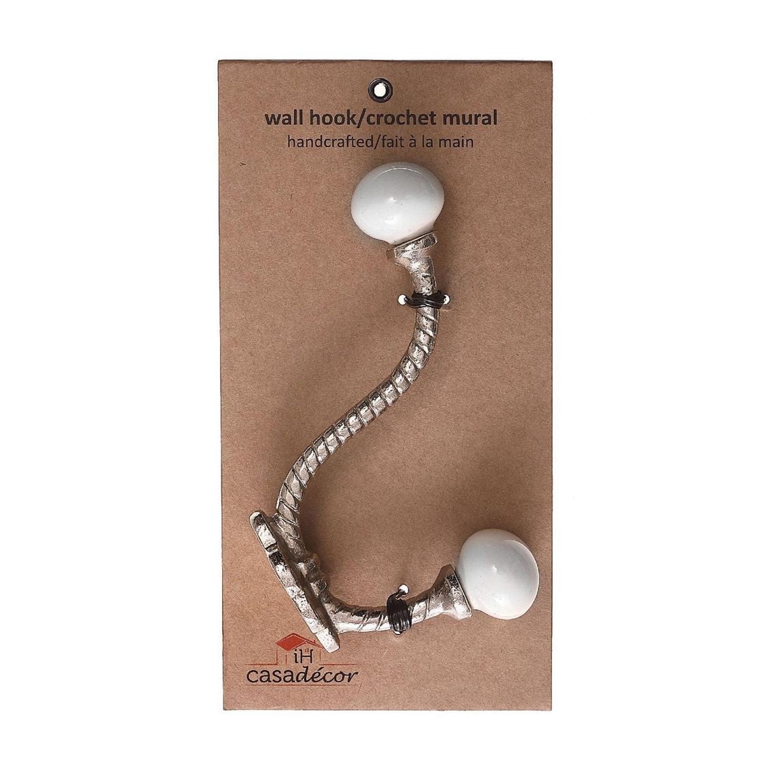 Crochet De Torsion En Fer Avec Bouton D'Ivoire En Céramique (Nickel) - Ensemble De 4
