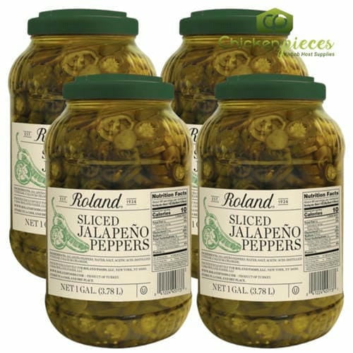 Roland Sliced Jalapeño Peppers in Brine, Zesty Pickled Pepper Rings, 1 Gallon (3.79L) Jug