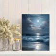 thumbnail image 2 of Moonlight Ocean Canvas Wall Art 15.75x11.81 Inches, 2 of 8