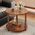 thumbnail image 2 of Coffee Round End Table For Small Spaces Living Room Balcony With Humanized Curved Desktop And Open Storage Concept 20.87X15.75X15.75 Inches Coffee, 2 of 6