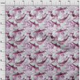 thumbnail image 4 of oneOone Rayon Pink Fabric Whale Craft Projects Decor Fabric Printed By The Yard 56 Inch Wide, 4 of 5