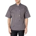 thumbnail image 2 of Uncommon Threads 0415-6402 Small Short Sleeve Chef Coat in Slate, 2 of 4