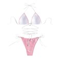 thumbnail image 4 of Qertyioot Women Bandeau Bandage Bikini Set Love Drawstring, 4 of 6