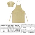 thumbnail image 2 of TOPTIE Kids Apron and Chef Hat Set, Adjustable Cotton Child Cooking Kitchen Apron, S-XXL-Khaki-M, 2 of 8