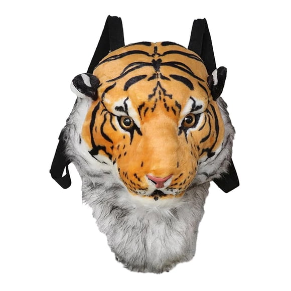 Milaget Sac Bandoulière Tête de Tigre en Peluche 3D Sac Bengale pour Cadeaux de Noël Jouets Jaune