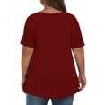 thumbnail image 4 of Timegard Womens Summer Tops Plus Size V-Neck Short Sleeve Comfy Long Tops Basic Tee Casual Loose Blouse, 4 of 7