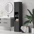 thumbnail image 2 of HOMCOM Armoire de Rangement Haute pour Salle de Bain avec Tablettes Ajustables, Noir, 2 of 10