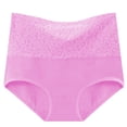 thumbnail image 4 of cfhntfmh 5pc Womens Cotton Underwear Stretchy High Waisted Plus Size Panties Breathable Solid Color Full Coverage Briefs, 4 of 6