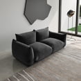 thumbnail image 1 of The Magic Home Canapé Sectionnel Modulaire au Sol en Chenille à 2 Places, Noir, 1 of 12