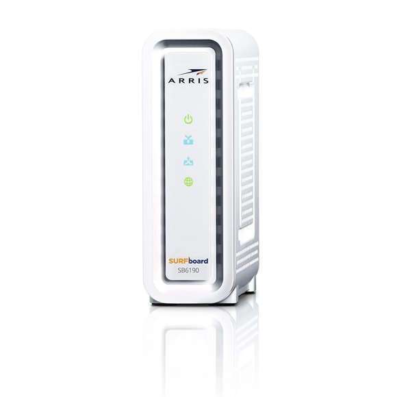 ARRIS Surfboard SB6190 32x8 DOCSIS 3.0 Câble Modem avec 1.4 Gbps Téléchargement et 262 Vitesses de Téléchargement, Blanc (Emballage Non Commercial) (Renouvelé)