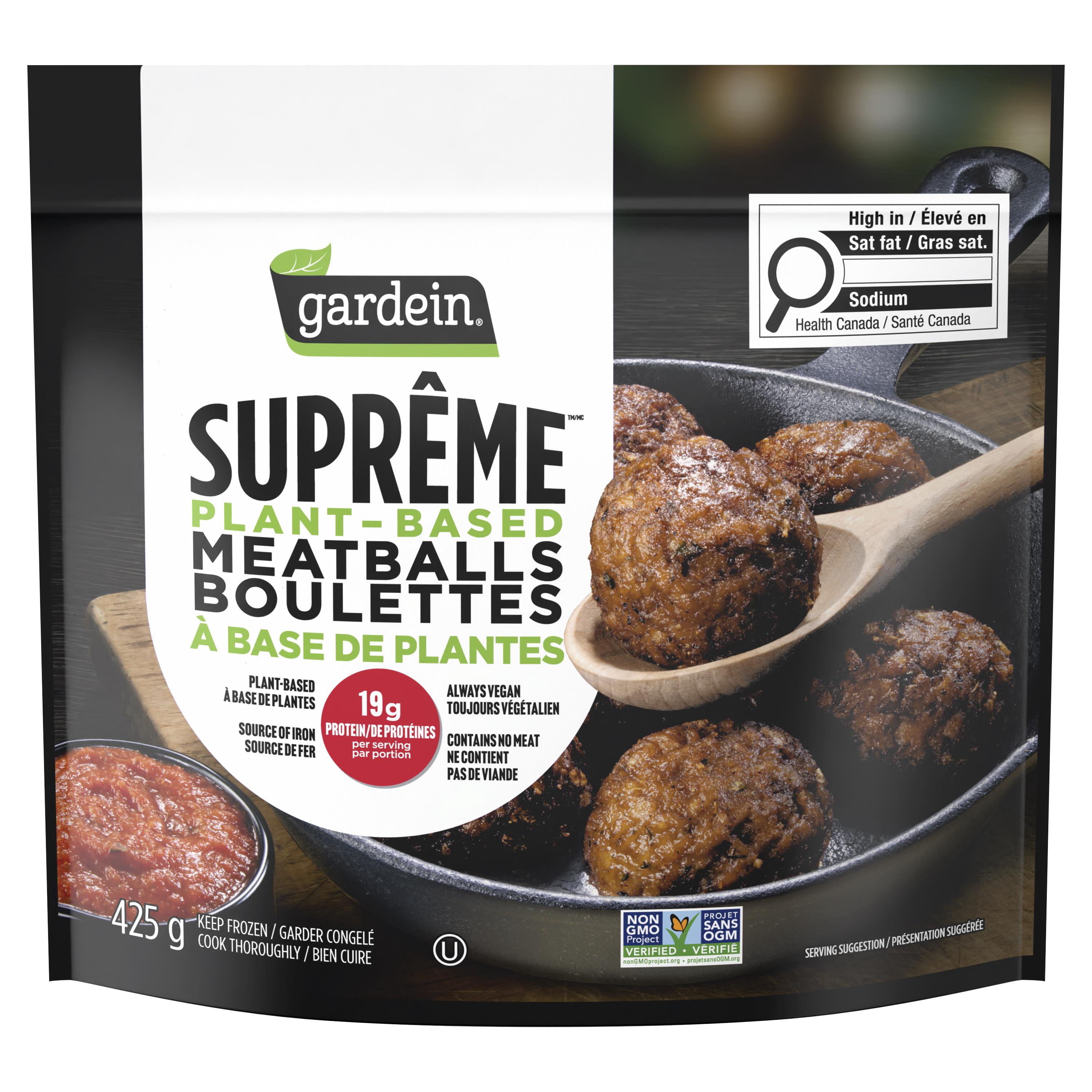 Gardein Boulettes Suprême Surgelées à Base de Plantes, À Déguster au Repas ou au Souper, Toujours Végétalien, Sans Viande, 19 g de Protéines par Portion, Source de Fer 425g